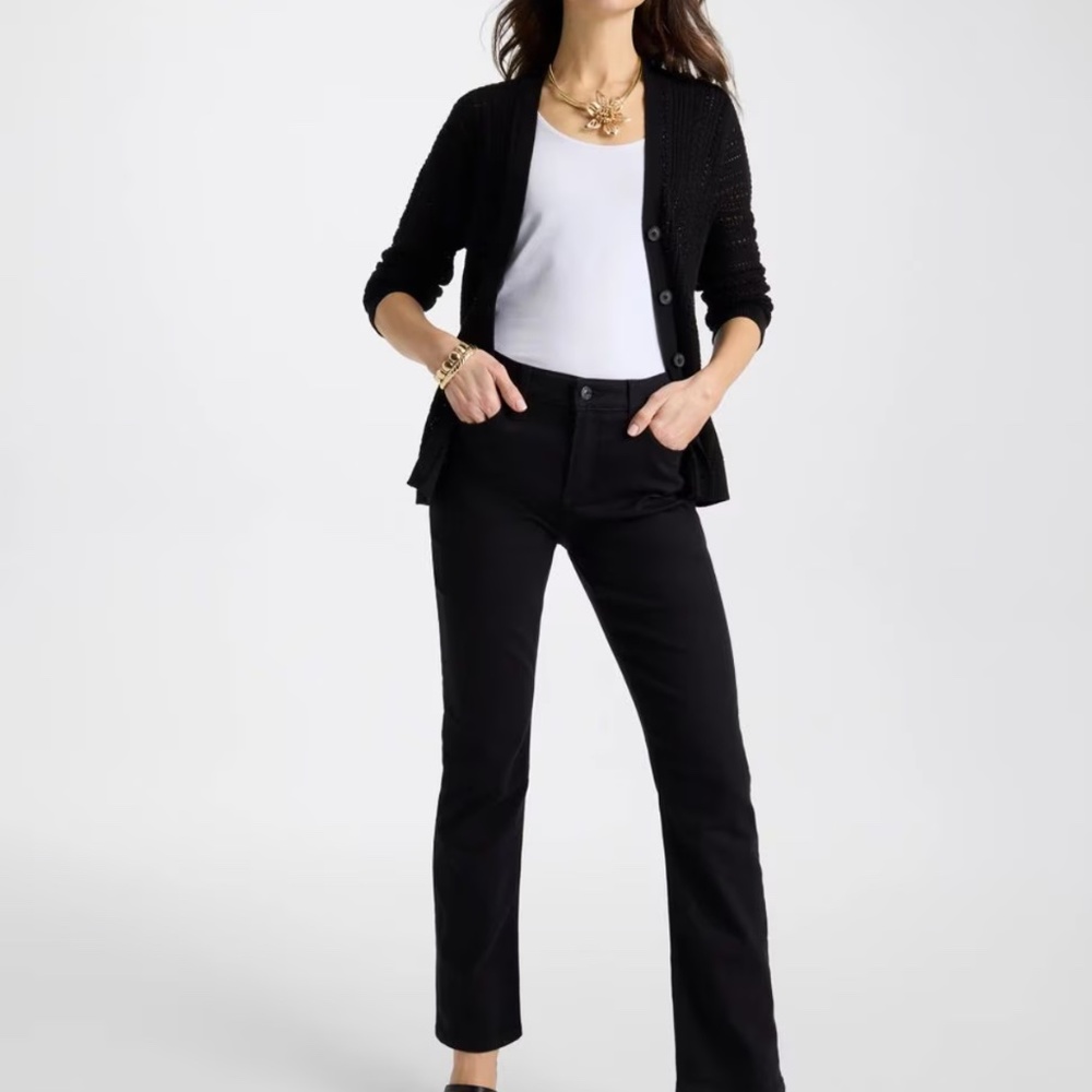 Chico's So Slimming Girlfriend Slim Leg Ankle Jeans - Black